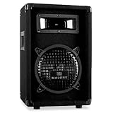 PORTABEL UND ROBUST: Die Box übersteht Bühnenbetrieb und Transport dank stabilem Holzgehäuse sowie Schutzecken und Schutzgittern. Der Transport wird durch Griffmulden vereinfacht, während ein Standard-Flansch die unkomplizierte Stativ-Aufstellung ermöglicht.