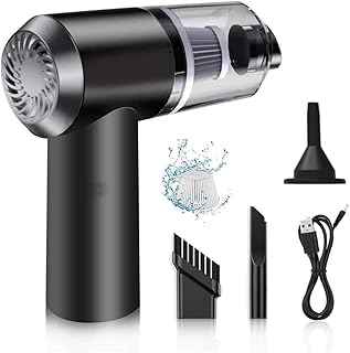 B W 3 in 1 Portable Car Vacuum Cleaner, USB Rechargeable, Cordless Handheld Design, Black and Silver, with Attachments and Price In India