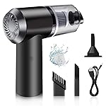 3-in-1 Portable Car Vacuum Cleaner with Blower, USB Rechargeable, Black, Wireless Handheld Mini Design, Strong Suction, Washable HEPA Filter for Car, Home, Travel