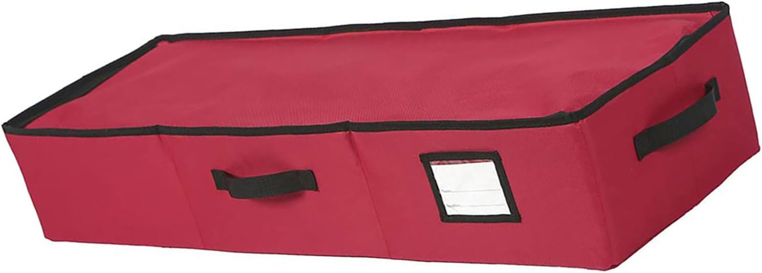 Foldable Christmas Ornament Storage Box with Oxfords Fabric for Holiday Decorations Organization Large Capacity Christmas Storage Case