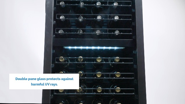 Image of NewAir 24 inch Dual Zone Wine Fridge for 98 Bottles | Built-In or Freestanding Wine Cooler Refrigerator with Glass Door | Ultra-Quiet Inverter Compressor & Adjustable Racks | Stainless Steel