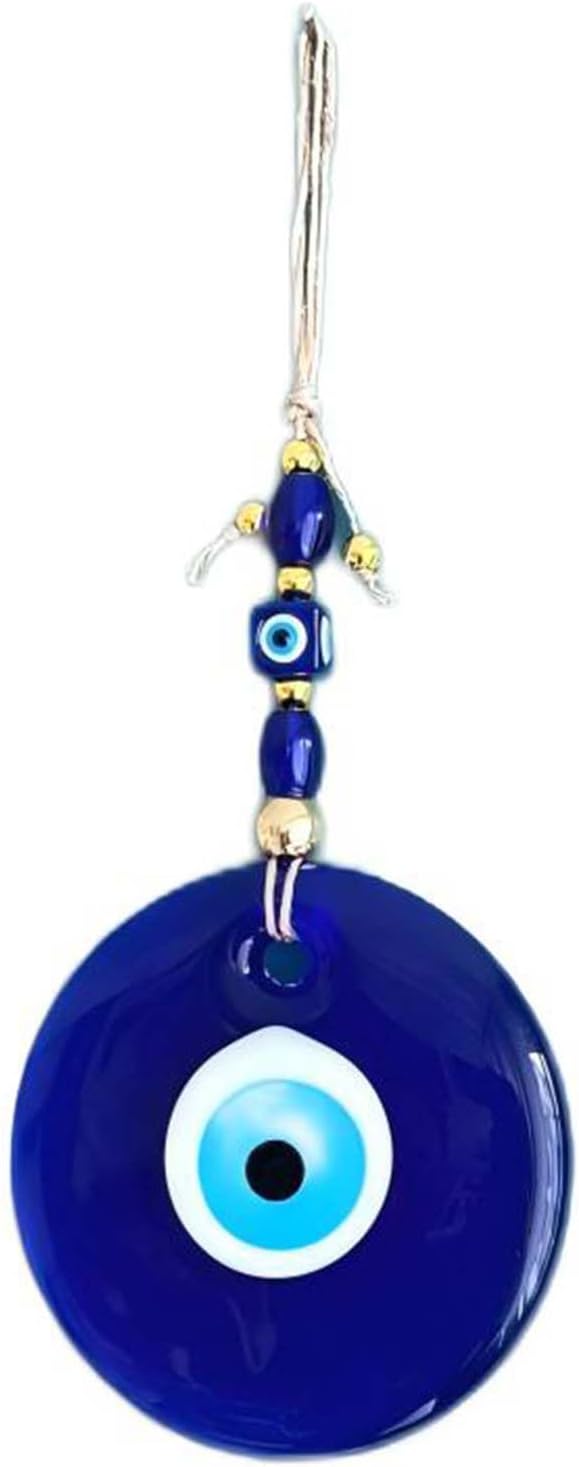 Blue Evil Eye Decor Home Wall Hanging Glass Handmade Amulet Good Luck Charm f...