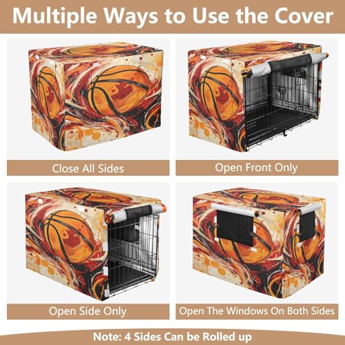 Housse imperméable de cage pour chien chat motif basket jaune - 6