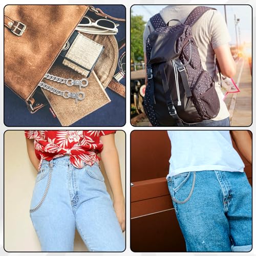 Image of Grevosea Pants Chain for Men Women, Heavy Duty Metal Keychain Punk Wallet Chains Purse Chain for Jeans Belt Clothing Goth Accessories