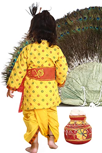 Image of Raj Fancy Dresses Radha and Krishna Brocade Fabric Janmashtami Mythological Character Costume