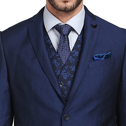 Image of Blackberrys Men Red Solid Slim Fit Suits