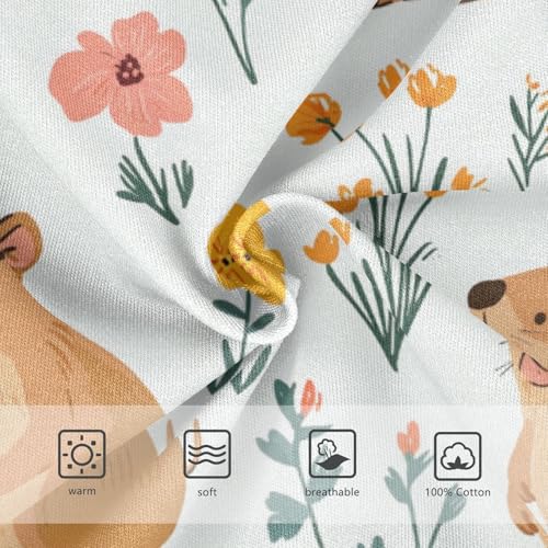 Wusikd Cute Capybaras Boys' Underwear Cotton Flowers Boys Briefs Soft Toddler Underwear 2T3