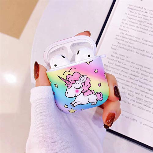 Cute Unicorn Case for Airpods, Cartoon Animal Cats Paw Protective Soft Silicone Cover Skin for Airpods 1 2 (Unicorn Case-A)