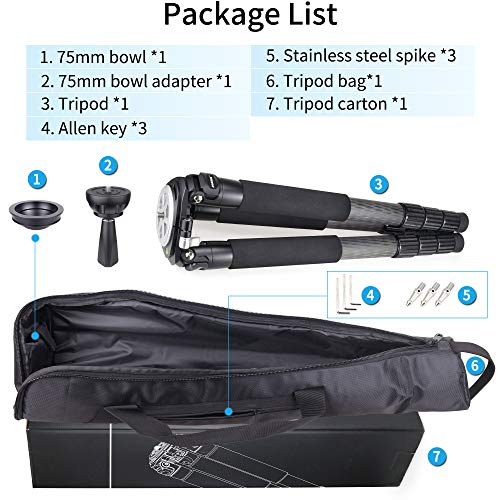 INNOREL RT90C Systematisch Kohlefaser Stativ 160cm/63zoll Fachmann Schwerlast Kamerastativ Max Rohr 40mm Max Belastung… – Bild 8