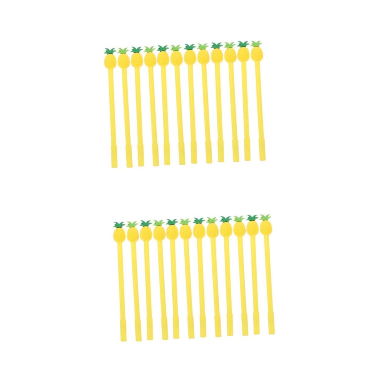 jojofuny 2 Ensembles Stylos Gel Ananas De Stylos Colorés Pour Écriture Fournitures Scolaires Et Bureau Design Créatif Et Adorable Pour Étudiants Couleur 12 Pièces * 2