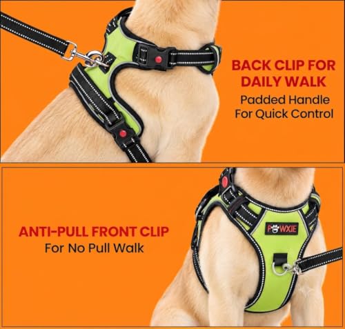 Image of No Pull Dog Chest Belt Harness, Comfortable & Adjustable Size for 35+ Kg Pet (Green, Extra-Large)