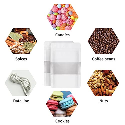 Image of TRUE SHOP The Ultimate Solution for Food Storage - Foil Pouch Stand-Up Bags with Self-Sealing Technology Matt White Polyester (50 GM, 50, count)