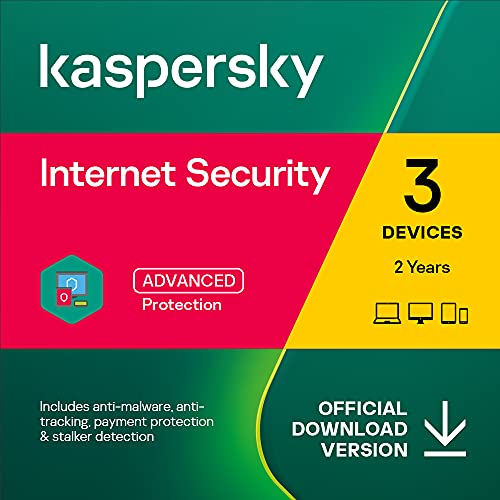 Kaspersky Internet Security 2023 | 3 Devices | 2 Years | Antivirus and Secure VPN Included | PC/Mac/Android | Online Code