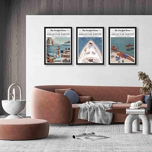 Miniatura 2 de Póster vintage de yate a la moda de verano, dulce vida, arte de pared, playa, océano, impresión en lienzo de los años 70, impresión de periódicos,