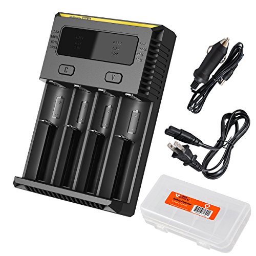 Nitecore i4 2016 New Intellicharger Charger and Battery Organizer for Li-ion/IMR/Ni-MH/Ni-Cd 26650 22650 18650 18490 18350 17670 17500 16340 RCR123 14500 10440 AA AAA C D types