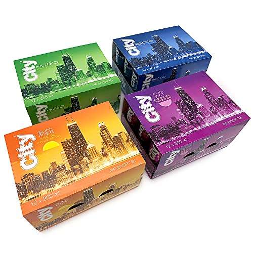 48 Dosen City gemischt City Hugo, Secco, Sunrise Orange, Sunset Maracuja a 200ml (48 x 200ml) mit EINWEGPFAND