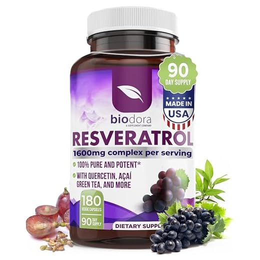 Adora Organics Resveratrol 1600mg, Trans-Resveratrol Antioxidant Supplement with Green Tea, Grape Seed Extract and Quercetin, Helps to Support Digestive Health and Immune System, 180 Capsules