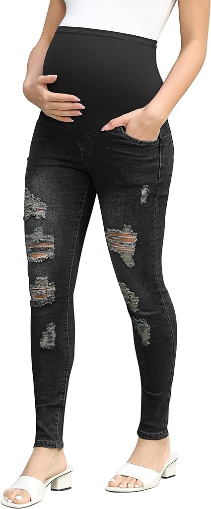 Maacie Skinny Stretch Mutterschaft Bequeme Casual Hohe Taille Pendeln Zur Arbeit L
