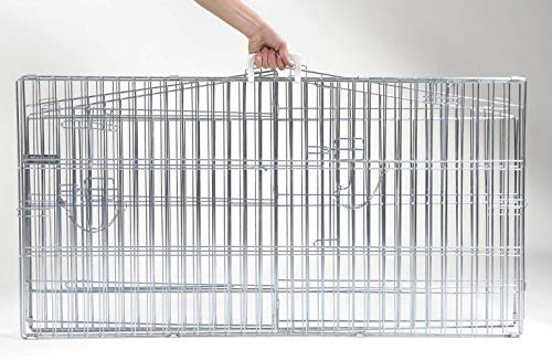 Kerbl Freilaufgehege (Gehege für große Kanninchen + Hasen, Maße 115x115 cm, Höhe 60 cm, Gitterabstand 3,5 cm, Auslauf mit Zwei Türen) 82845