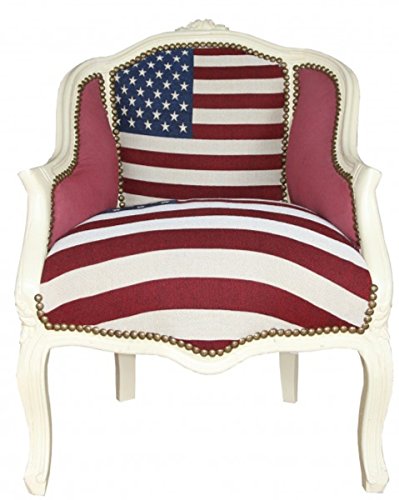 Casa Padrino Femme Style Baroque salon fauteuil design/crème – Style Antique de meubles États-Unis Drapeau USA