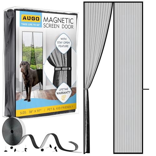 AUGO Magnetic Screen Door - Self Sealing, Heavy Duty, Hands Free Mesh Partition...