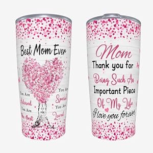 DikiTeenz Mom Birthday Gifts from Daughter Son,20 Oz mom Tumbler Mug Mothers Day Gifts Mom Gifts for Mom Mother-in-Law,Best Mom Ever Awesome Cup Gifts