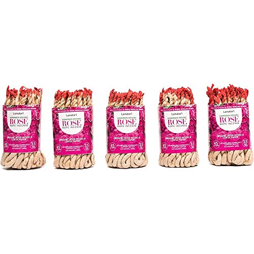Lamatar1 Home Made Organic Rose Tibetan Rope Incense Made In Nepal - 5 Bundle Appr. 225 Pcs In Ropes (Rose) #TOP16