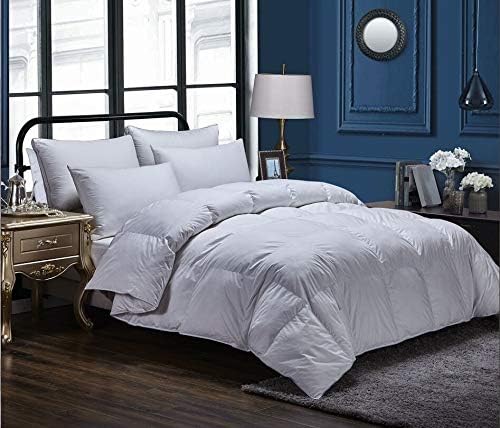 Goose Feather Down Duvet [S] Quilt 13.5 Tog Luxury Quilt Comforter Deluxe Best Hotel Quality, Super Soft, Warm and Cosy, Anti Allergy, Computer Quilted Self piping (Single 135x200cm)