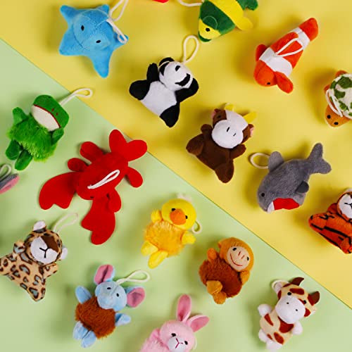 56 Pack Mini Plush Animals Toys Bulk, Small Stuffed Ocean Animal Toy Set, Keychain Decoration for Claw Machine, Birthday Party Favor, Goodie Bag Fillers, Christmas, Classroom Prize Box, School Reward