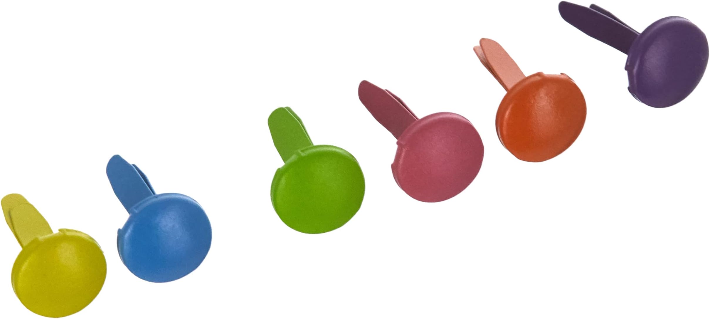 Rayher Mini Brads for Scrapbooking, Card Making and Crafting, Round Head Paper Fasteners, assorted colours, 8mm Head, 50 pieces, 7835449