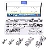 Glarks 19Pcs M2 M3 M4 M5 M6 Poly Rope Connector 304 Stainless Steel Double Wires Splicer Connector for Electric Rope Fencing Connection