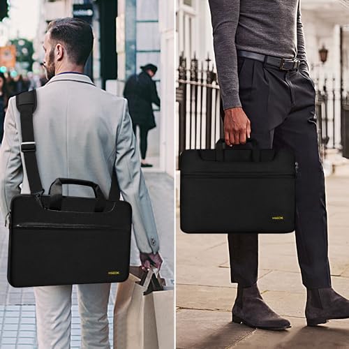 Image of Hseok Laptop Shoulder Bag 13 13.3 14 Inch Case Compatible with MacBook Pro /Neo 14 inch M5 /M4 /M3 /M2 /M1,Mac Air /pro /Neo 13 inch and Most 13 13.3 14 Notebooks,Spill-Resistant Briefcase,Black