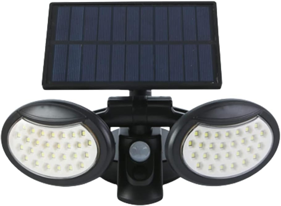 Aolyty Solar Lights Outdoor 2 Head Motion Sensor Lights 56 Bright LEDs Flood Light, 6500K Solar Powered Security Waterproof Wall Light for Garden Garage Yard Patio