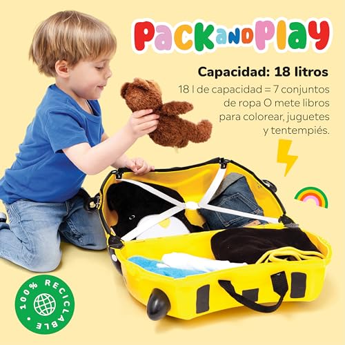 Miniatura 4 de Trunki Maleta Infantil Maleta Niño Equipaje Infantil Cabina Maleta Correpasillos Bernard El Abeja Amarillo