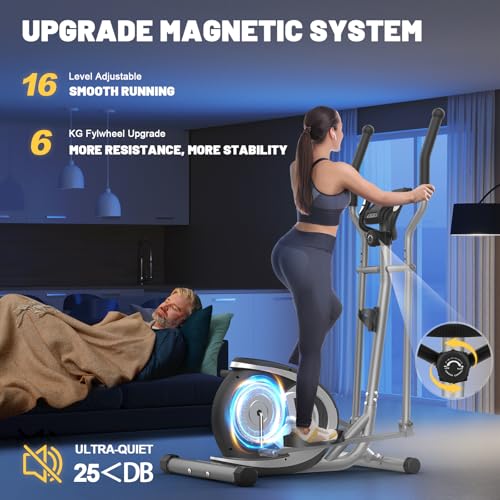Miniatura 2 de Bicicleta Elíptica Ultra Silenciosa con 16 Niveles de Resistencia