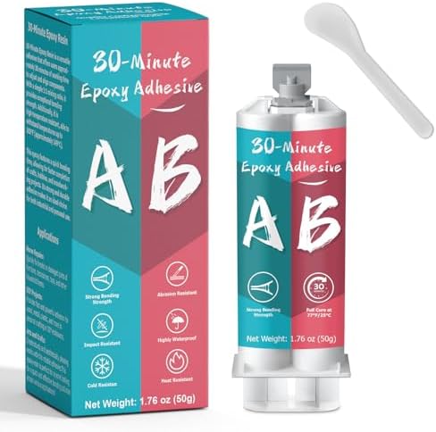 30 Minuten Epoxy Lijm 50ml, Sterke Duurzame Heldere Epoxy Lijm Snelle Reparatie, Snel Uithardend Helder voor Metaal, Hout, Plastic, Glas, Keramiek