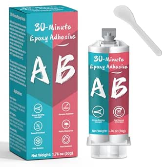 30 Minuten Epoxy Lijm 50ml, Sterke Duurzame Heldere Epoxy Lijm Snelle Reparatie, Snel Uithardend Helder voor Metaal, Hout, Plastic, Glas, Keramiek