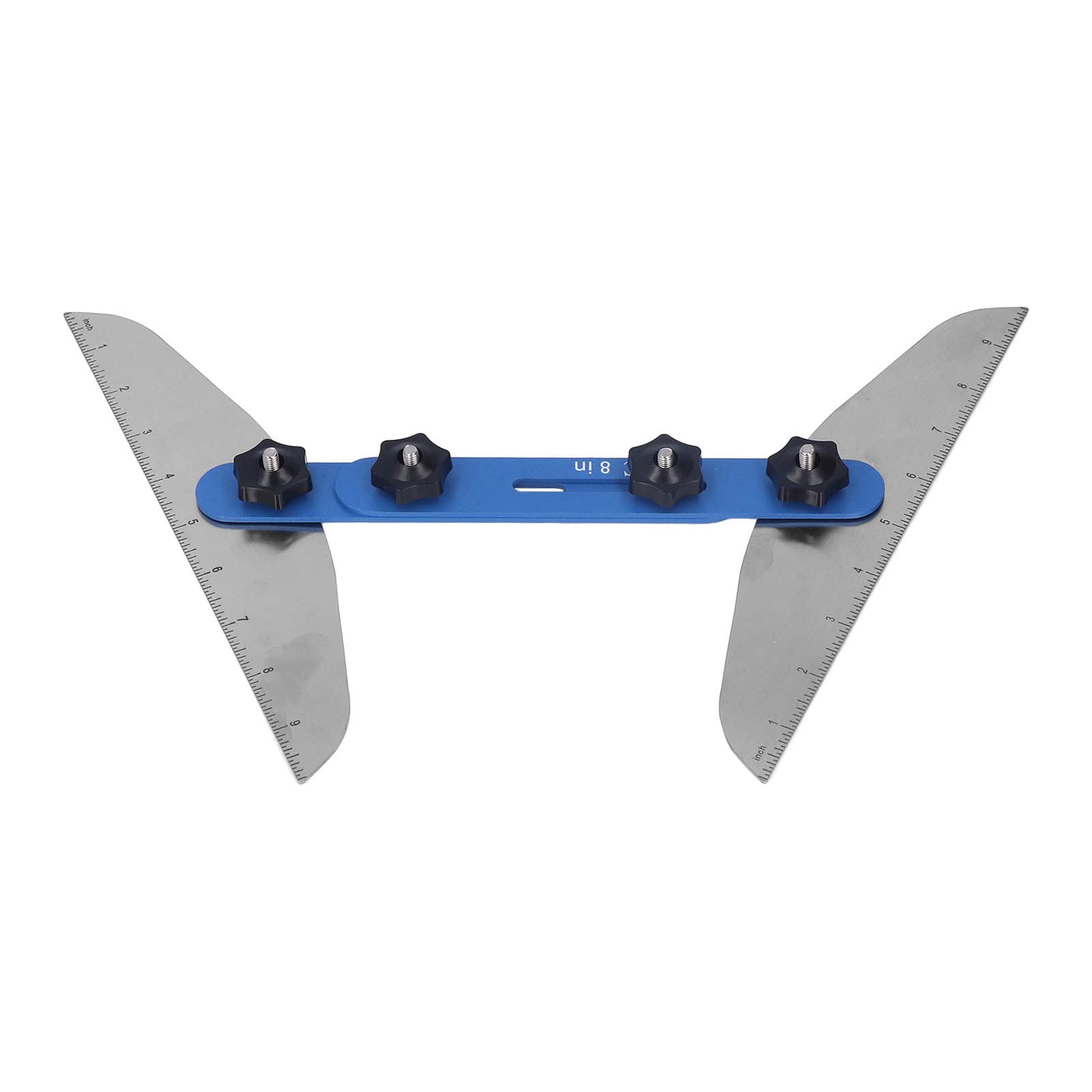 Jeffergarden Herramienta de Plantilla de Calibre de Peldaños de Escalera, Herramienta de Trazado de Estante de Plantilla de Escalera de Aleación de Aluminio de 11-60 Pulgadas, Bloqueo de ángulo de 4
