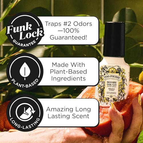 Image of Poo-Pourri Before-You-Go Toilet Spray, Original Citrus, 2 Fl Oz, Up to 100 Uses, Bathroom Odor Deodorizer with Essential Oils for Home or Work, Travel Essentials, TSA Approved Size, Lemon Bergamot