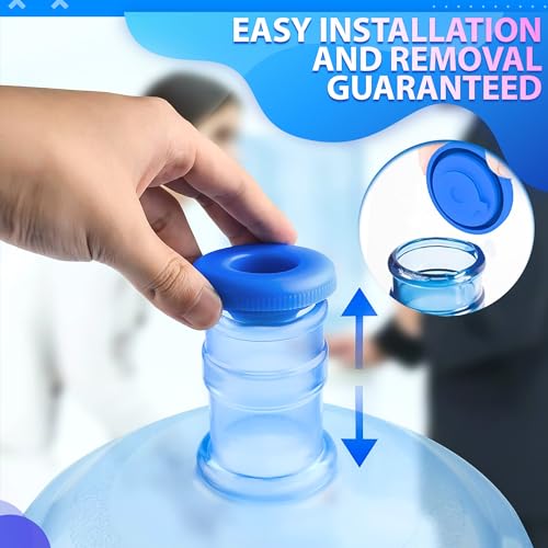 4Pcs 5 Gallon Water Jug Cap - Silicone Spill Stopper Water Jug 5 Gallon Water Bottle Replacement Lid Spill Guard Water Bottle Cap for 5 Gallon Water Jug Lid - Primo Water Bottle Caps 5 Gallon Jug Cap - Thumbnail 6