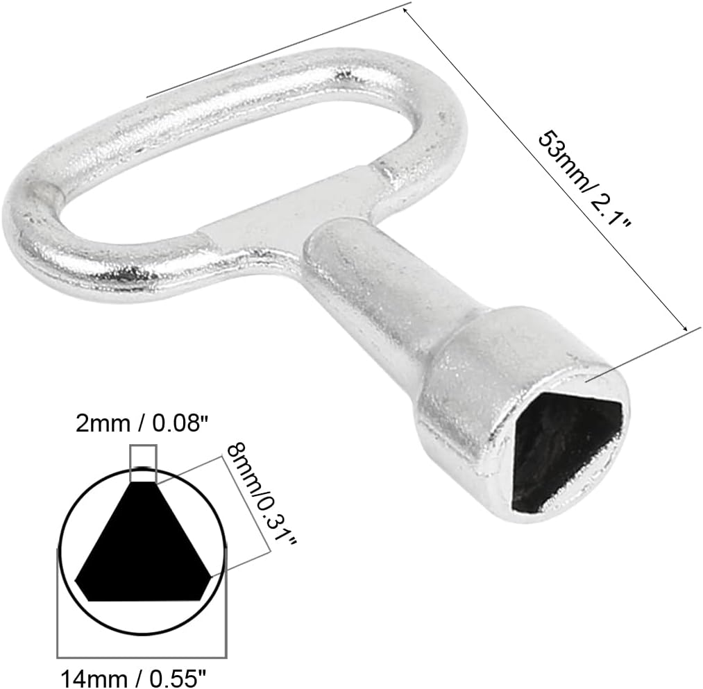 uxcell 2Pcs Metal Triangle Socket Spanner Key for 14x8x2mm Triangular Panel Lock