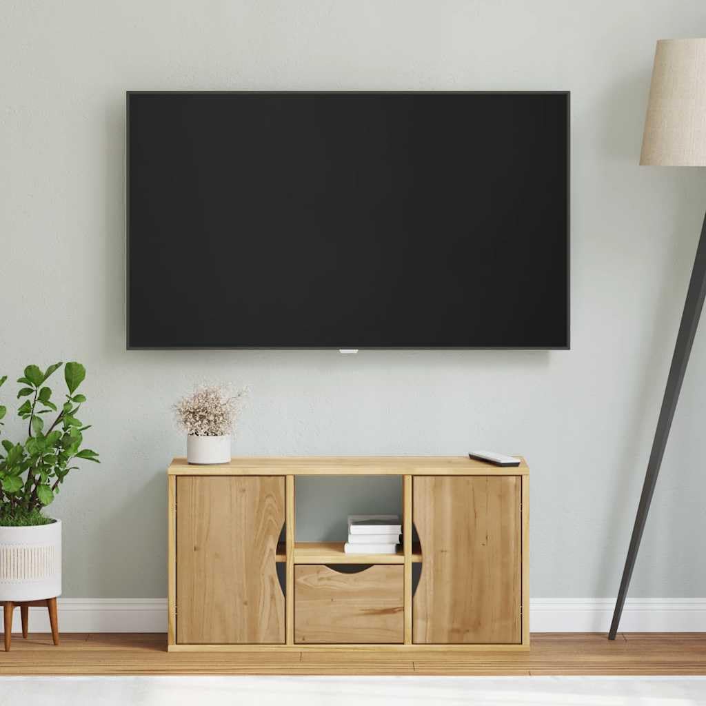 Générique Mobile TV in legno massiccio pino 79 x 24 x 40 cm | Contenitore per soggiorno, camera da letto, facile da pulire, serie ODDA