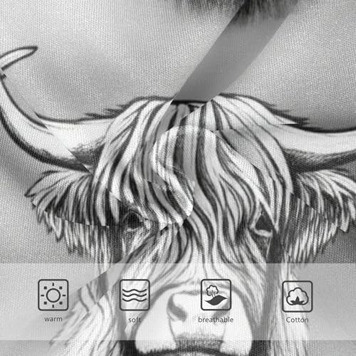 Highland Cows Grey Panties for Girl Girls Underwear Toddler Cotton Colorful Undies Kids Briefs 2t3