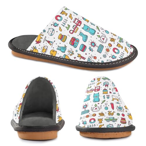 Animal Cat Fuzzy Slippers Soft Home Bedroom Slippers for Women Men House Shoes4