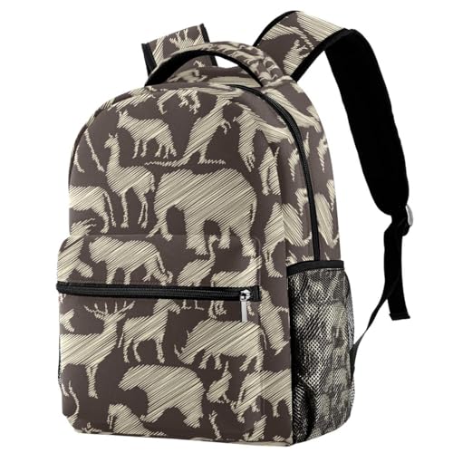 Sac à dos d'école animaux du zoo pour ado et grand sac de voyage fille garçon