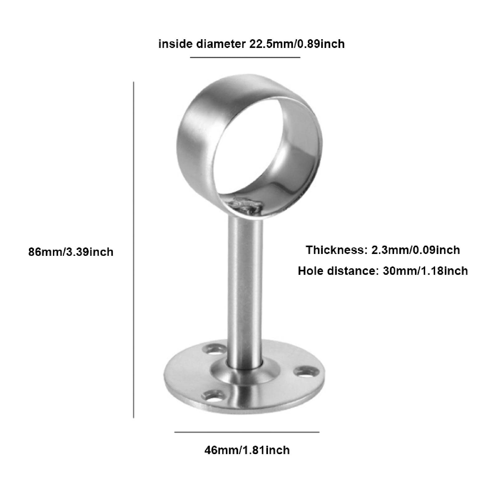 Lot De 6 Supports De Tringle à Rideaux – Pour Tringles De 25 à 28 Mm – En Alliage Aluminium – Couleurs Assorties