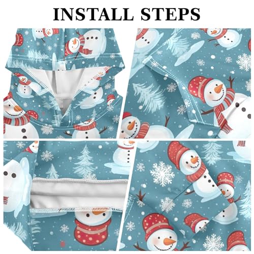 Kids Hoodies Sweaters Christmas Xmas Snowman Hooded Sweatshirts with Big Pockets for Boys Girls B04000742