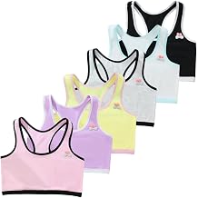 Seamless Training Bras for Girls, Soft Sports Crop Vest with Lined Fabric