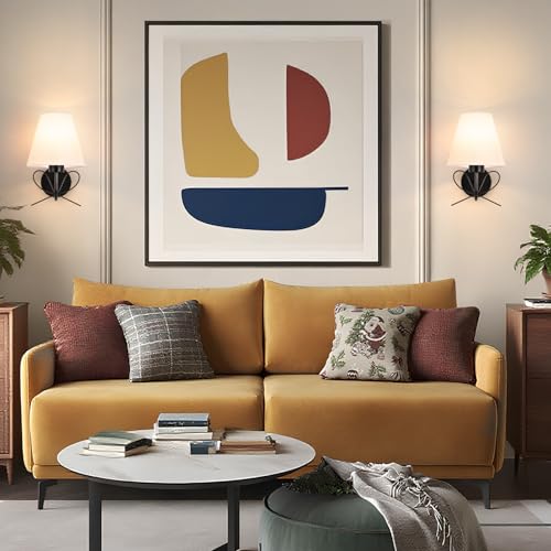 Image of ADISUN Modern Wall Sconce Set of Two, Battery Operated Wall Sconce Remote Control Dimmable Wall Lamp Wireless Sconces for Living Room Bathroom Dining Room Corridor Staircase (2 Bulbs Included)