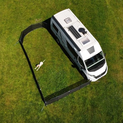 your GEAR Mobiler Hundezaun 4m für Camping & Garten – Robustes Textilene-Mesh 90 cm hoch – Endlos erweiterbar & wetterfest – Komplettset inkl. Stangen & Tasche